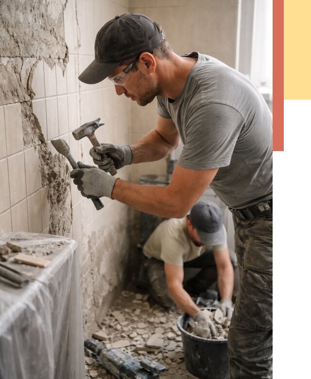 Демонтаж плитки со стен в Березниках от 875 руб. — быстро и недорого | ОТДЕЛОЧНИК-Брз