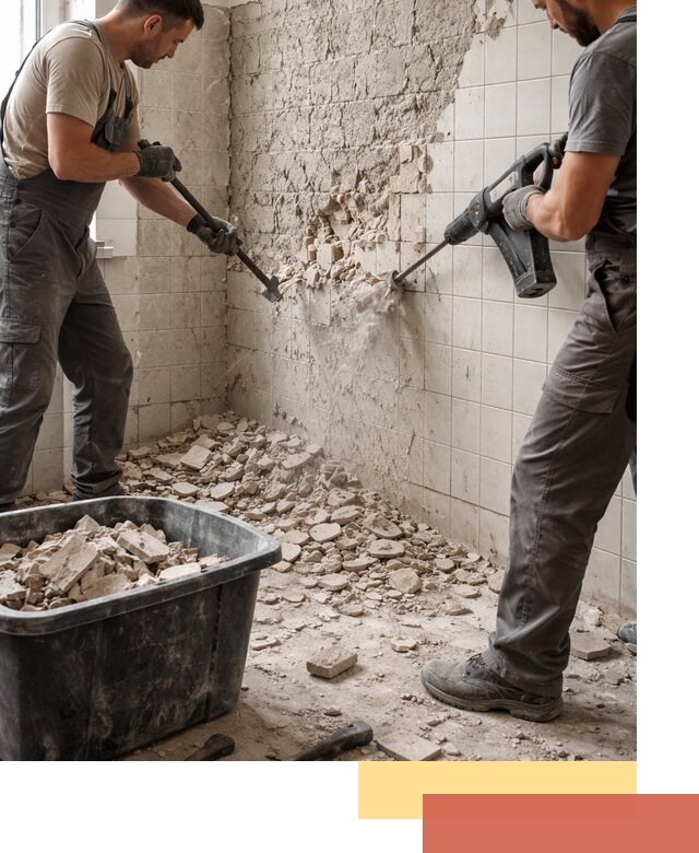 Демонтаж плитки со стен в Березниках быстро и аккуратно