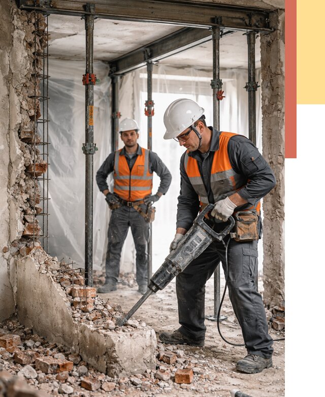 Снос несущих стен в Березниках от 10556 руб. — демонтаж несущей стены под ключ | ОТДЕЛОЧНИК-Брз