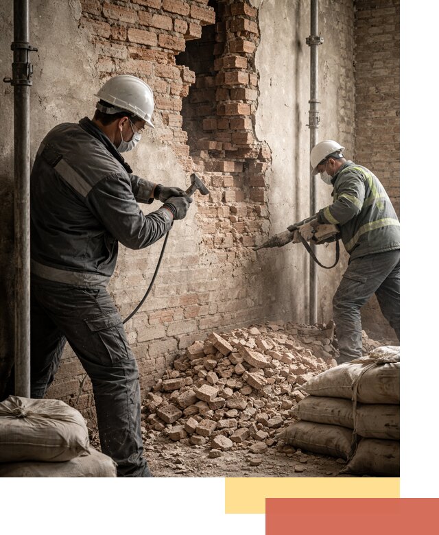 Демонтаж кирпичных стен в Березниках быстро и безопасно