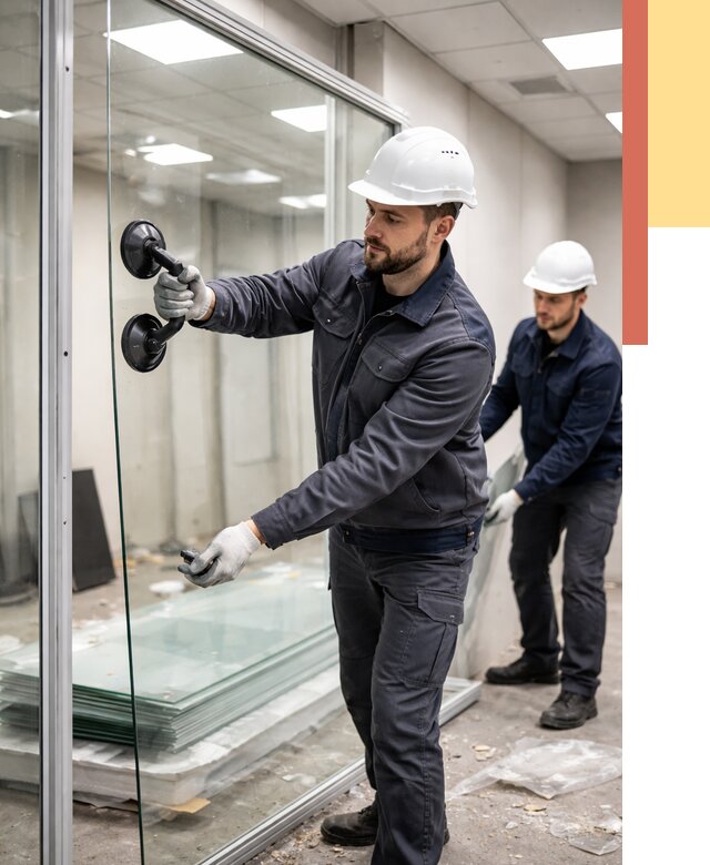 Демонтаж стеклянных перегородок в Березниках от 3296 руб. — быстро и недорого | ОТДЕЛОЧНИК-Брз