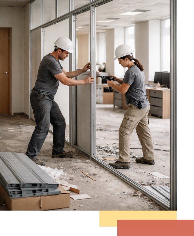 Демонтаж алюминиевых перегородок в Березниках быстро и аккуратно