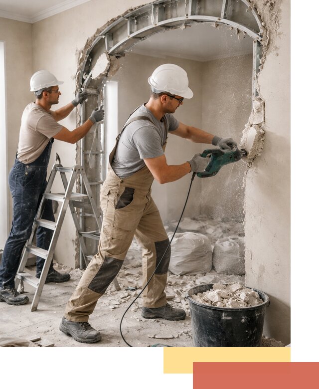 Демонтаж гипсокартонной арки в Березниках быстро и аккуратно