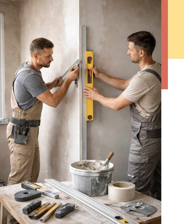 Выведение углов стен в Березниках от 1905 руб. быстро и недорого | ОТДЕЛОЧНИК-Брз