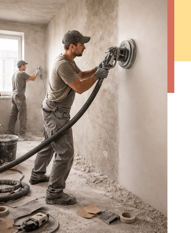 Шлифовка стен в Березниках от 1236 руб/м2 — быстро и недорого | ОТДЕЛОЧНИК-Брз