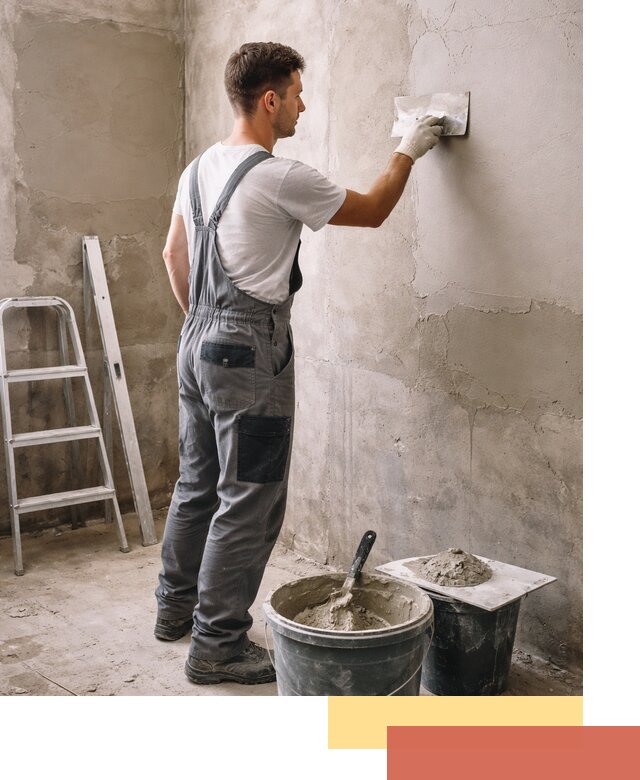 Штукатурка стен в ванной под ключ в Березниках