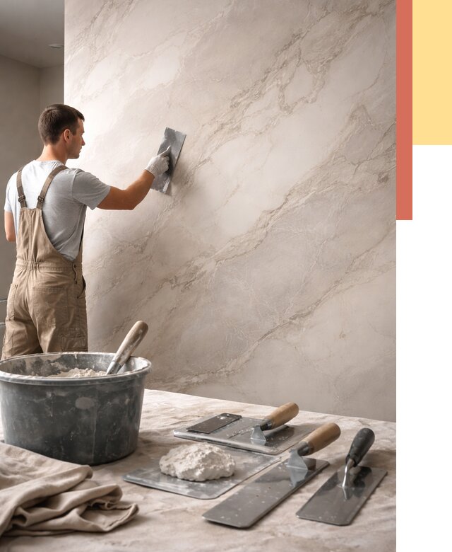 Декоративная штукатурка под мрамор в Березниках от 2884 руб./м² — быстро и недорого | ОТДЕЛОЧНИК-Брз