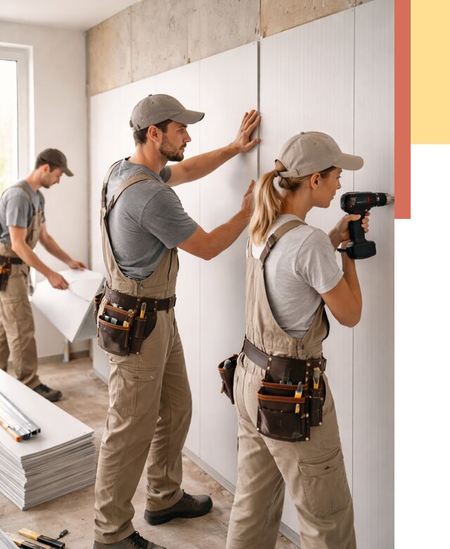 Монтаж ПВХ панелей на стены в Березниках от 463 руб/м2 — быстро и недорого | ОТДЕЛОЧНИК-Брз