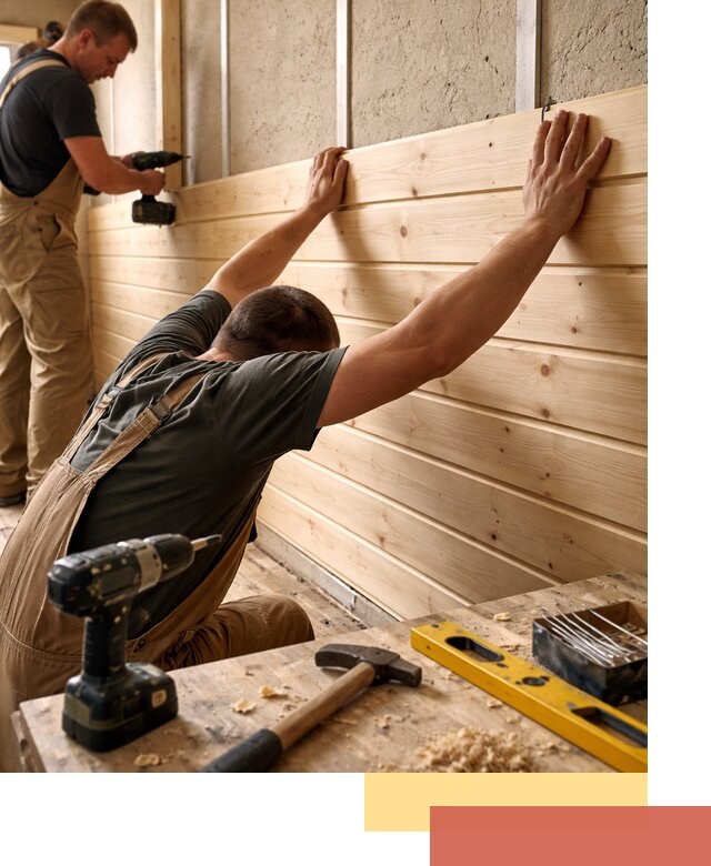 Монтаж деревянной вагонки на стены в Березниках быстро и качественно