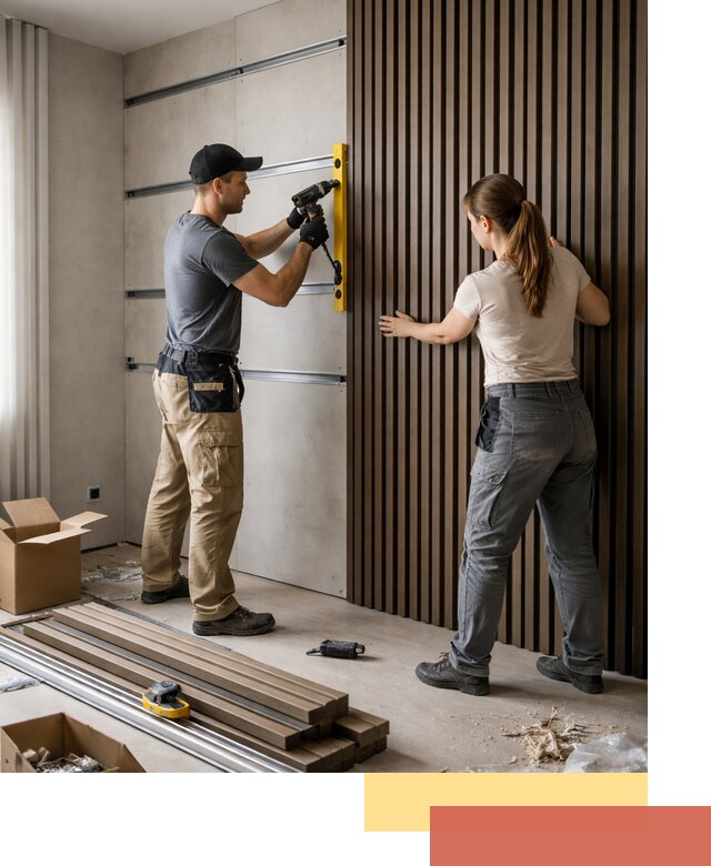 Монтаж реечных панелей на стены в Березниках