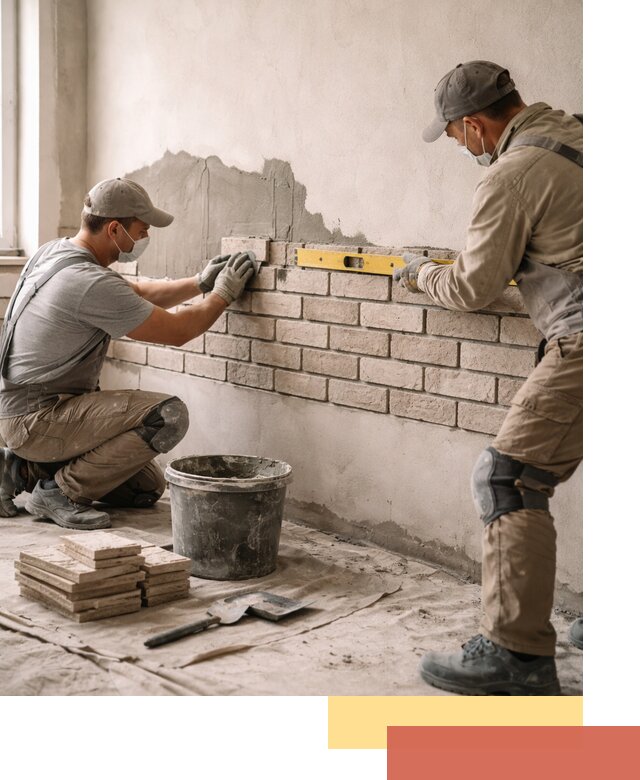 Монтаж декоративного кирпича профессионально в Березниках