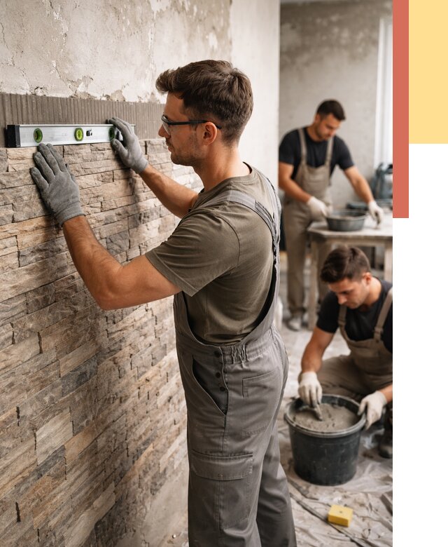 Монтаж искусственного камня в Березниках от 4635 руб. под ключ | ОТДЕЛОЧНИК-Брз