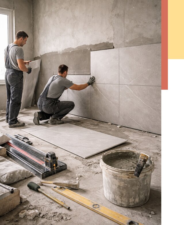 Облицовка стен керамогранитом в Березниках от 4326 руб./м² — услуги под ключ | ОТДЕЛОЧНИК-Брз