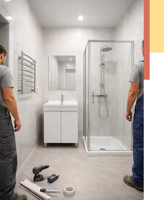 Отделка ванной комнаты панелями ПВХ в Березниках от 4635 руб. за м2 | ОТДЕЛОЧНИК-Брз