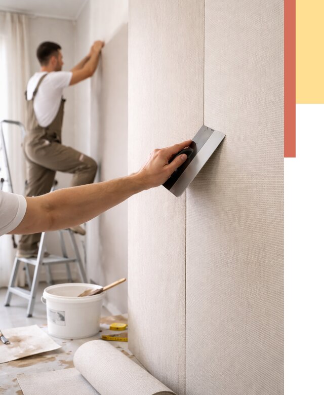 Поклейка текстильных обоев в Березниках от 4635 руб. под ключ | ОТДЕЛОЧНИК-Брз