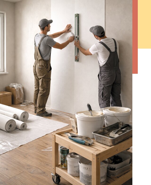 Поклейка стеклообоев в Березниках от 6694 руб. за м2 — быстро и недорого | ОТДЕЛОЧНИК-Брз