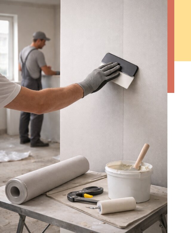 Поклейка обоев под покраску в Березниках от 3605 руб. за м2 | ОТДЕЛОЧНИК-Брз