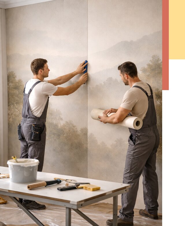 Поклейка фотообоев в Березниках от 8754 руб/м² — быстро и недорого | ОТДЕЛОЧНИК-Брз