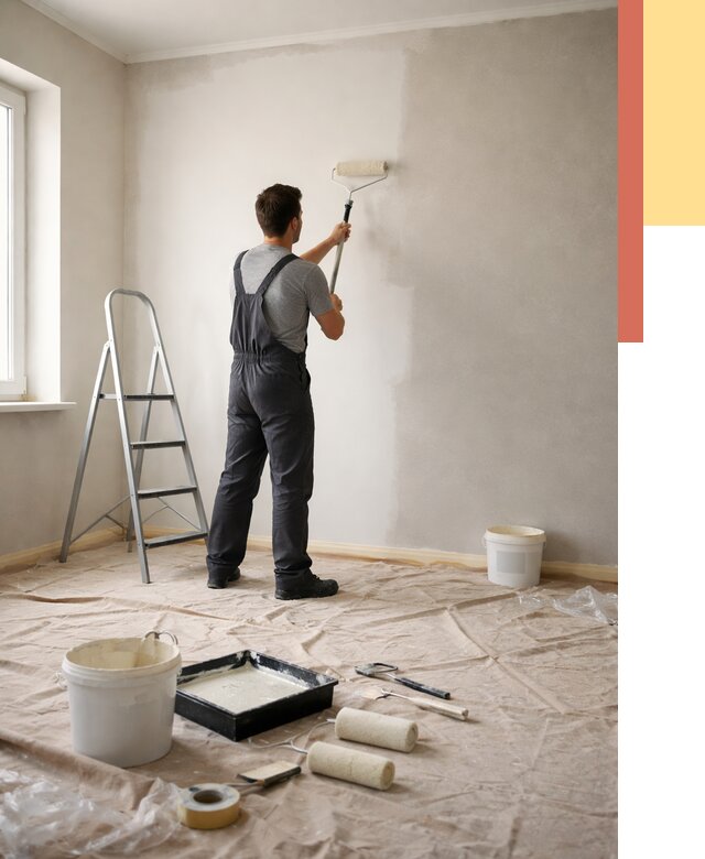 Покраска стен моющейся краской в Березниках от 360 руб./м² — быстро и недорого | ОТДЕЛОЧНИК-Брз