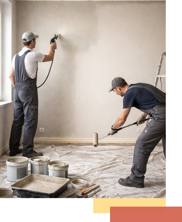 Покраска стен моющейся краской и защита поверхностей в Березниках