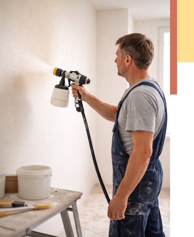 Покраска стен краскопультом в Березниках от 7724 руб. — механизированная покраска | ОТДЕЛОЧНИК-Брз