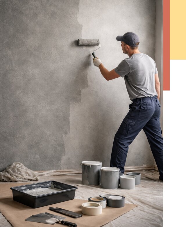 Покраска стен под бетон в Березниках от 669 руб. за м2 — быстро и недорого | ОТДЕЛОЧНИК-Брз