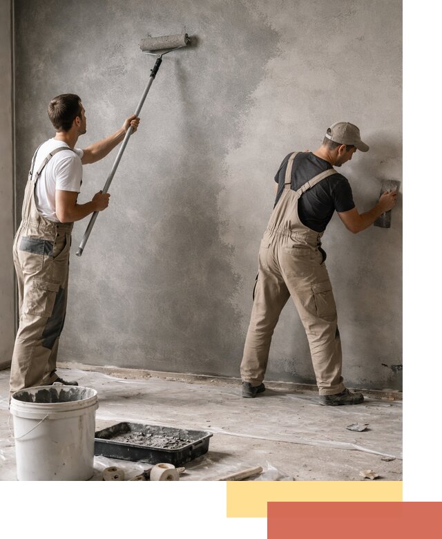 Покраска стен под бетон в Березниках профессионально и недорого