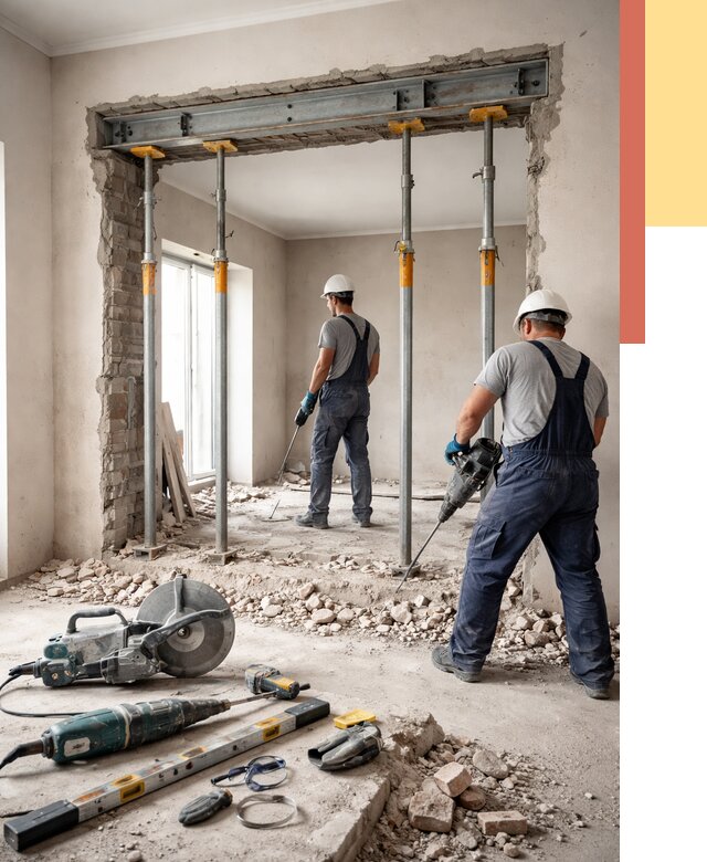 Прорезка проема в стене в Березниках от 4635 руб. — быстро и недорого | ОТДЕЛОЧНИК-Брз