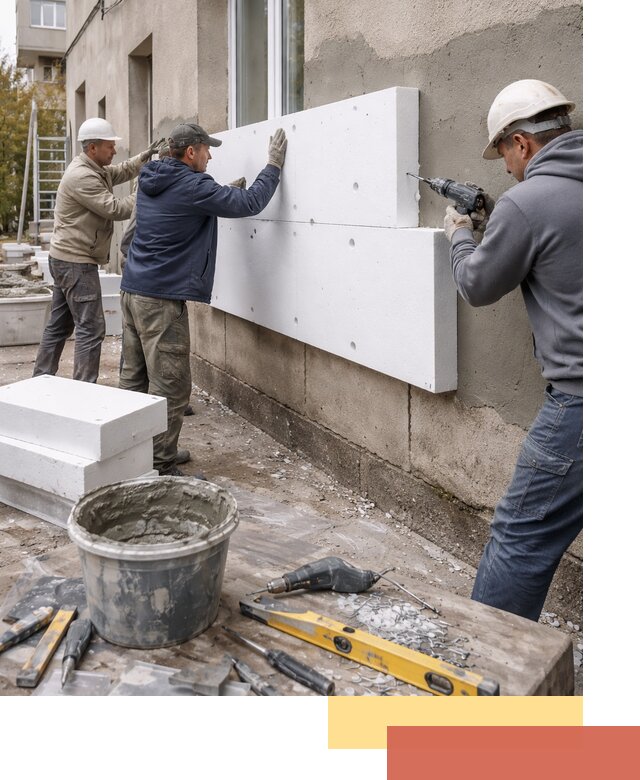 Утепление наружных стен пенопластом в Березниках