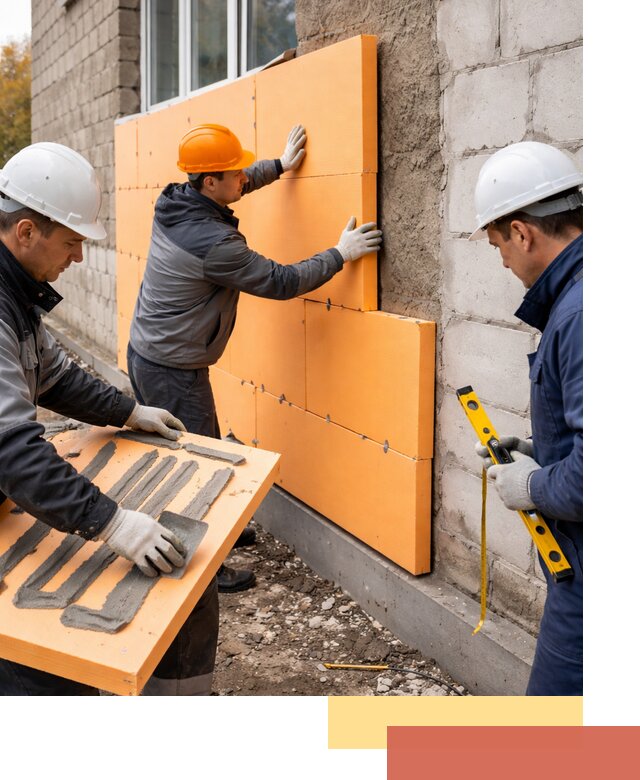 Утепление фасада пеноплексом под ключ в Березниках