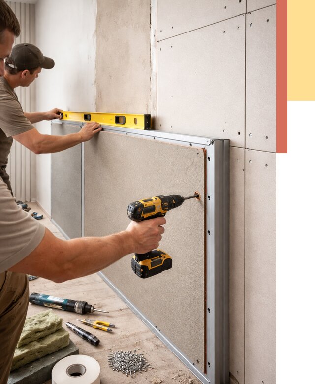 Шумоизоляция стен панелями ЗИПС в Березниках от 2266 руб./м² под ключ | ОТДЕЛОЧНИК-Брз