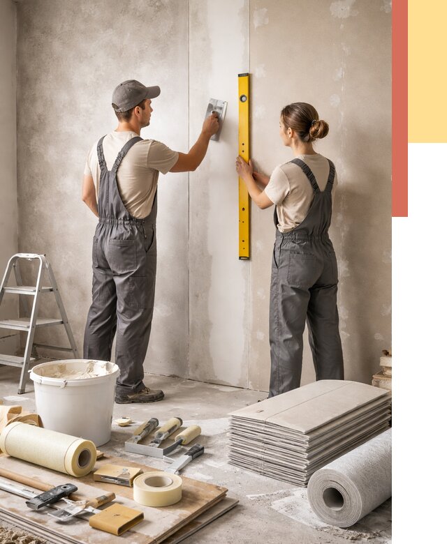 Отделка стен в Березниках от 1545 руб/м² — недорого, быстро, под ключ | ОТДЕЛОЧНИК-Брз