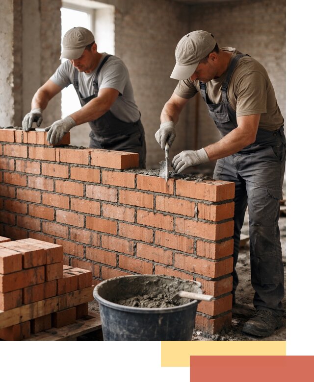 Кладка кирпичных перегородок под ключ в Березниках