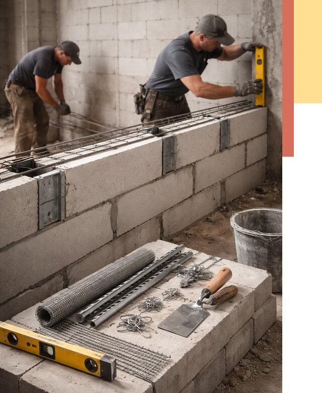 Армирование кладки перегородок в Березниках от 772 руб. под ключ | ОТДЕЛОЧНИК-Брз