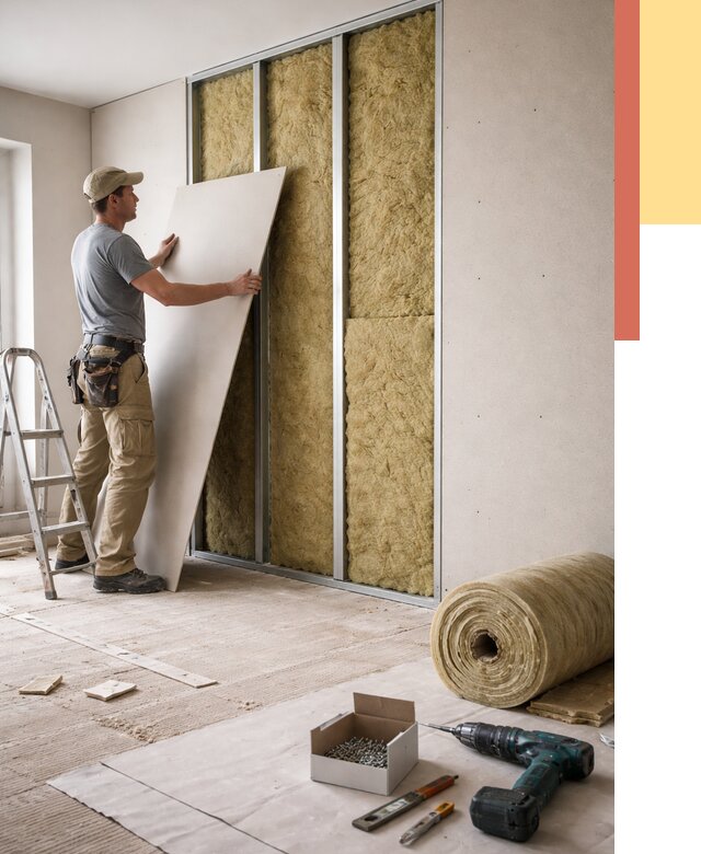 Перегородка из гипсокартона с шумоизоляцией в Березниках от 3213 руб. | ОТДЕЛОЧНИК-Брз