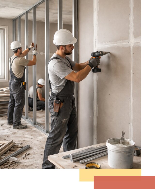 Перегородки из огнестойкого гипсокартона в Березниках под ключ