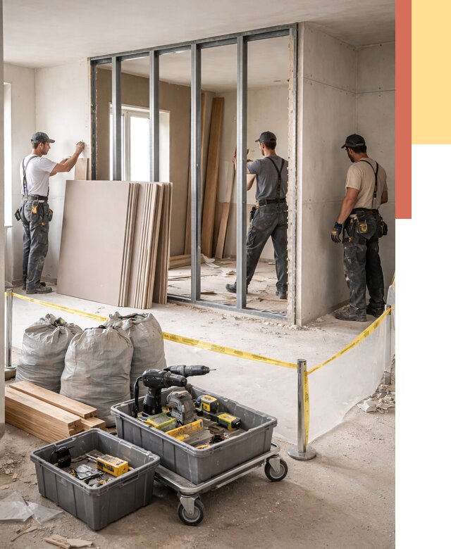 Перенос гипсокартонной перегородки в Березниках под ключ от 4635 руб. | Демонтаж и монтаж – ОТДЕЛОЧНИК-Брз