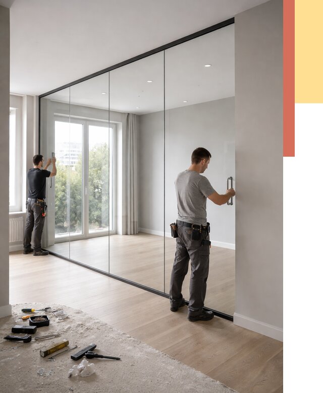 Изготовление стеклянных перегородок в Березниках от 12719 руб. под ключ | ОТДЕЛОЧНИК-Брз