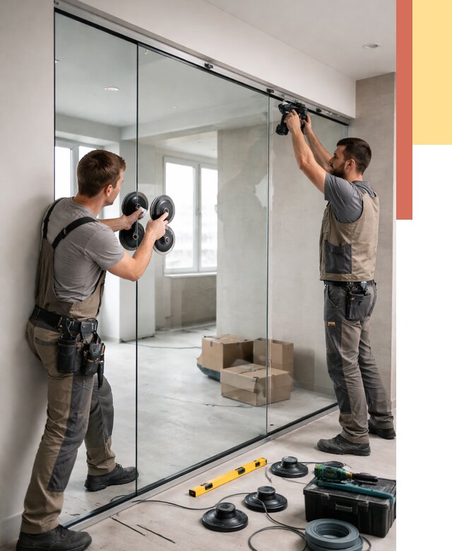 Монтаж стеклянных перегородок в Березниках от 6694 руб. | ОТДЕЛОЧНИК-Брз