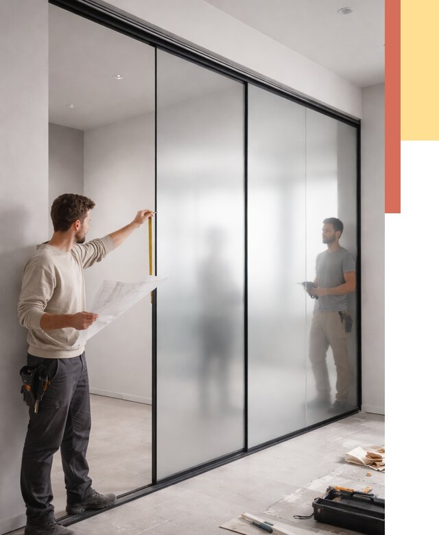 Матовые стеклянные перегородки в Березниках от 8754 руб. — монтаж и установка | ОТДЕЛОЧНИК-Брз