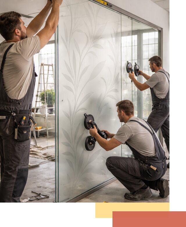 Стеклянные перегородки с рисунком на заказ в Березниках