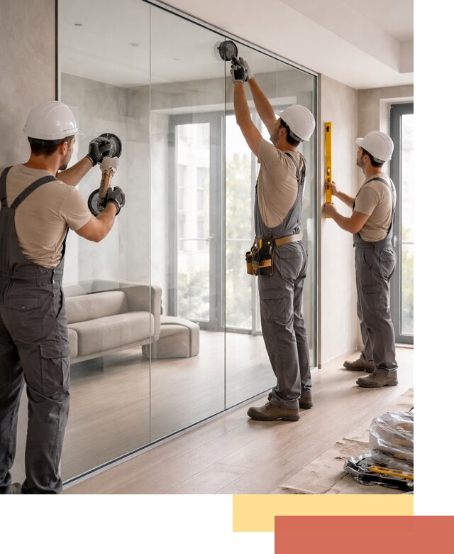 Перегородки из закаленного стекла в Березниках для офисов и квартир