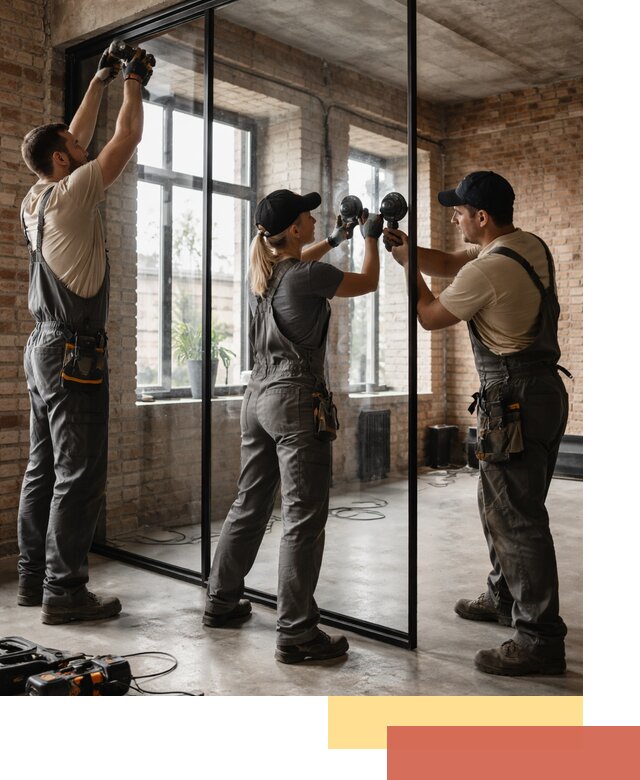 Стеклянные перегородки лофт — изготовление и монтаж в Березниках