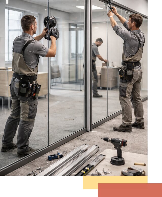 Стеклянные офисные перегородки под ключ в Березниках