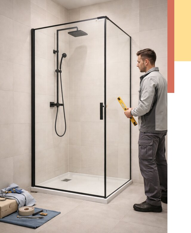 Стеклянные перегородки для душа в Березниках от 12874 руб. | Монтаж под ключ — ОТДЕЛОЧНИК-Брз