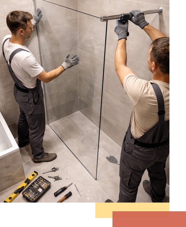 Стеклянные перегородки для душа в Березниках — изготовление и монтаж