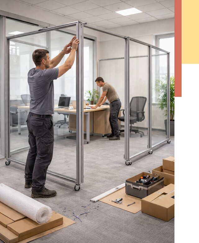 Мобильные офисные перегородки в Березниках от 12874 руб. — установка под ключ | ОТДЕЛОЧНИК-Брз