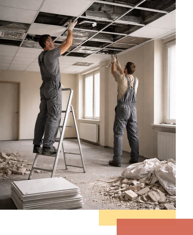 Демонтаж потолков Армстронг профессионально в Березниках