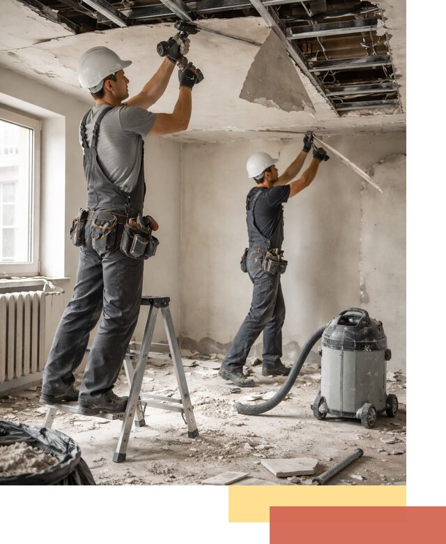 Демонтаж гипсокартонного потолка в Березниках быстро и аккуратно