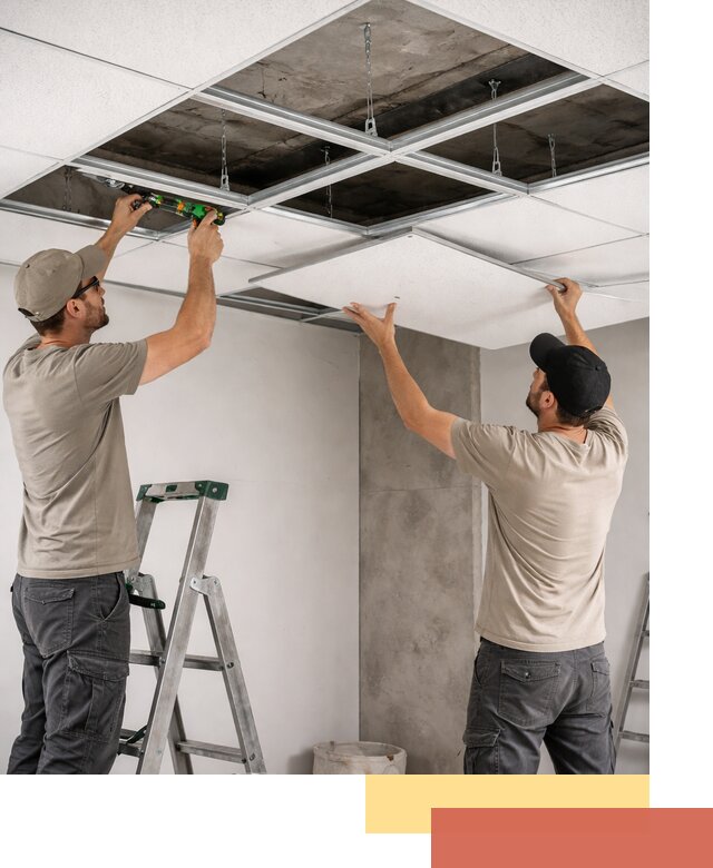 Монтаж потолка Армстронг под ключ в Березниках